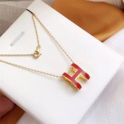 hermes香港官网爱马仕necklace经典款珐琅彩Mini Pop H系列项链