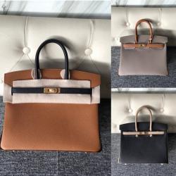 Hermes爱马仕官方旗舰店手工birkin 25cm Epsom皮铂金包