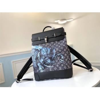 LV奢侈品品牌丝印大象长颈鹿STEAMER 双肩包M54126