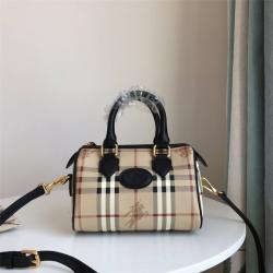 Burberry巴宝莉女包代购中古经典款战马格纹格子波士顿枕头包