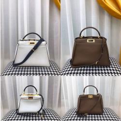 FENDI芬迪代购网站荔枝纹牛皮PEEKABOO外缝线手袋8BN244/8BN290