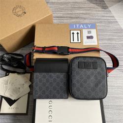 GUCCI古驰日本包包品牌两件套GG Supreme帆布腰包450956