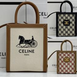 Celine/赛琳CABAS TRIOMPHE SULKY印花刺绣迷你竖款帆布手袋 193302