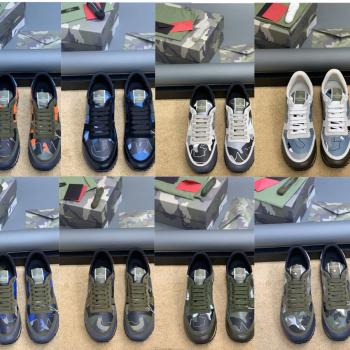 VALENTINO华伦天奴Rockrunner Camouflage 网格布迷彩运动鞋