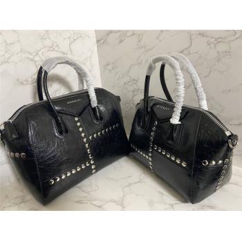 Givenchy/纪梵希官网品牌女包裂纹铆钉Antigona手袋钻石包