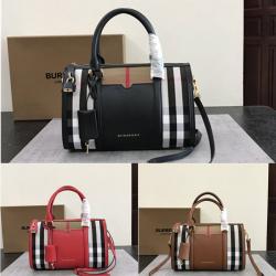 Burberry/巴宝莉正品格纹保龄球包波士顿枕头包39039121/39039141