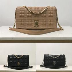 Burberry/巴宝莉Lola中号绗缝粒纹皮革萝纳包80217021/80225971/80217011