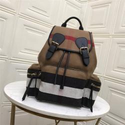 Burberry/巴宝莉The Rucksack中号Canvas格纹拼皮革军旅背包40302011