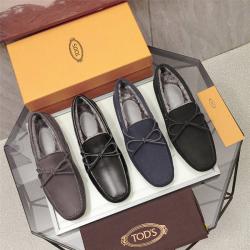 Tod's托德斯官网男鞋奢侈品购物真皮保暖羊毛系带蝴蝶结豆豆鞋