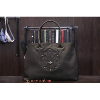 Chrome hearts CH克罗心官方网站专卖店女包童军花真皮休闲购物袋k013