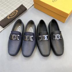 Tod's托德斯男鞋官网新款环扣十字纹牛皮豆豆鞋驾车鞋