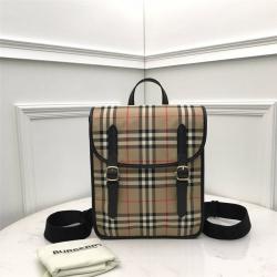 Burberry巴宝莉正品包包方正版型学院风格纹双肩包80571271