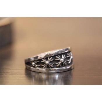 Chrome hearts CH克罗心戒指上梵文意思弧形十字转‬指戒指指环R051