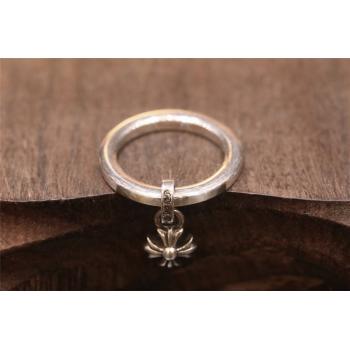 Chrome hearts CH克罗心代购十字花纯银吊坠戒指R038