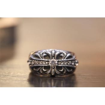Chrome hearts CH克罗心戒指正品多少钱带钻蔷薇戒指R037