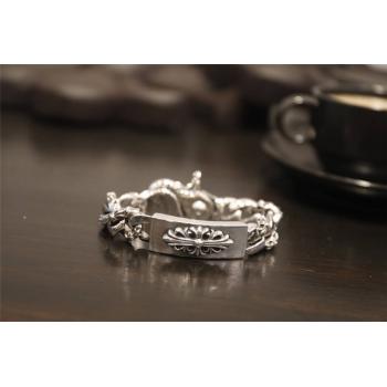 Chrome hearts CH克罗心官网正品勾扣蔷薇间花手链H026