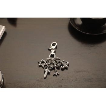 Chrome hearts CH克罗心中文官网纯银四坠钥匙扣包饰挂件L016