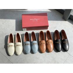 Ferragamo菲拉格慕正品查询新款女鞋女士GANCINI柔软乐福鞋0741183