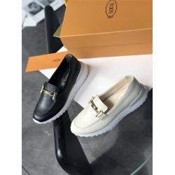 Tod's托德斯官网奢侈品论坛女鞋新款女士真皮双T扣厚底乐福鞋