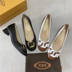 Tod's托德斯官网奢侈品购物网女鞋双色麻花皮扣浅口单鞋