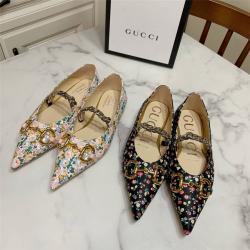 gucci官方旗舰店古驰Liberty 花卉印花平底芭蕾舞鞋642041