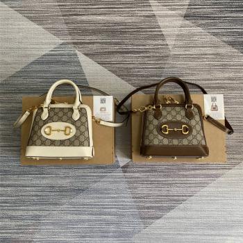 GUCCI正品古驰官方马衔扣1955系列迷你手提包帆布贝壳包640716