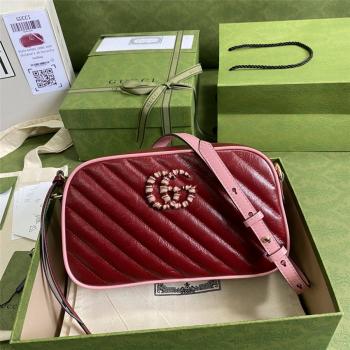 GUCCI昆明古奇专卖店GG Marmont系列小号肩背包粉红色447632