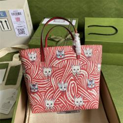 gucci中国官网古驰波斯猫印花儿童购物袋410812