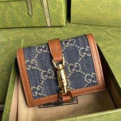 GUCCI古奇中文官网GG Denim系列Jackie 1961系列卡包牛仔布钱包645536