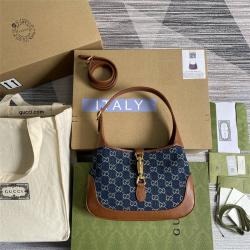 gucci价格古奇官网GG Denim系列Jackie 1961系列手袋637092/636706