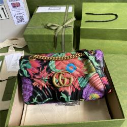 GUCCI古奇Ken Scott 印花GG Marmont系列小号绗缝肩背包443497