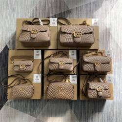 GUCCI古驰古奇GG Marmont肩背包奶茶色图片价格