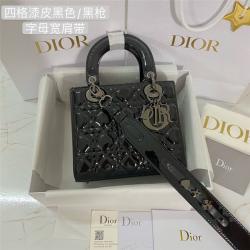 迪奥官网正品漆皮枪色LADY DIOR MY ABCDIOR 手袋M0538