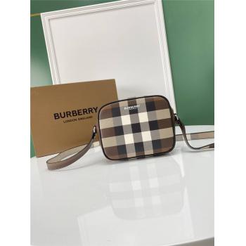 burberry官方旗舰店巴宝莉格纹印花皮革斜挎包相机包80353251