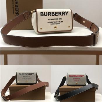 burberry品牌巴宝莉小号Horseferry印花棉质帆布斜背包80266081/80398691