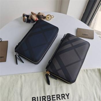 Burberry巴宝莉中国官网London格纹双层拉链男士手拿包