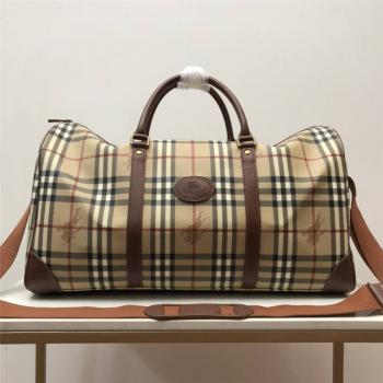 Burberry/巴宝莉正品博柏利包包新款中古格纹格子旅行袋行李包80111155