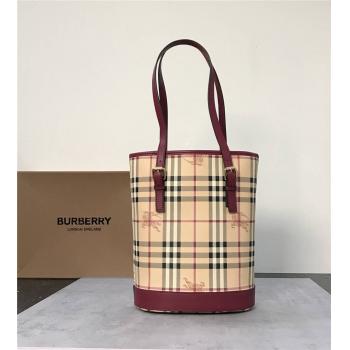 burberry包包巴宝莉官网代购中古系列战马格纹水桶包