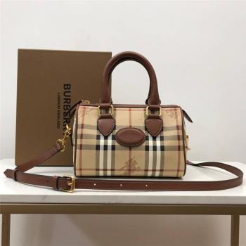 Burberry巴宝莉官网中古战马格纹格子波士顿枕头包8011111