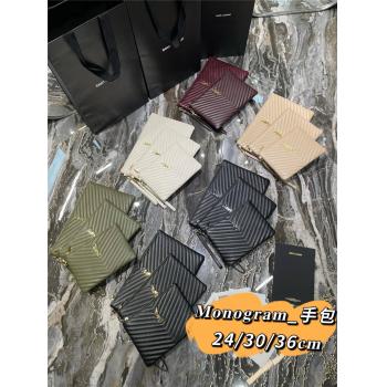 圣罗兰包包YSL官网MONOGRAM绗缝真皮手拿包440222/379039/559193