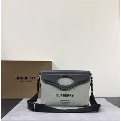 Burberry官网巴宝莉包包Horseferry 印花帆布口袋信使包80416681