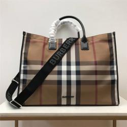 burberry英国官方网站巴宝莉格纹棉质帆布托特包80418941