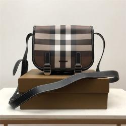 burberry官网价格巴宝莉代购格纹环保帆布信使包80365521