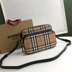 Burberry/巴宝莉官网中号Vintage经典格纹单肩相机包80193771