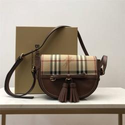 Burberry巴宝莉正品博柏利产地中古vintage战马格子流苏马鞍包80111156