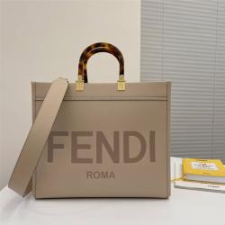 芬迪美国官网FENDI Sunshine前粉红色皮革中号阳光手提袋8BH386