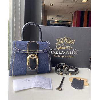 Delvaux/德尔沃官网包包丹宁牛仔布Brillant MINI迷你手提包