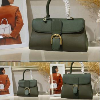 Delvaux/德尔沃女包官网Rodéo 粒纹小牛皮三拼绿色Brillant手袋