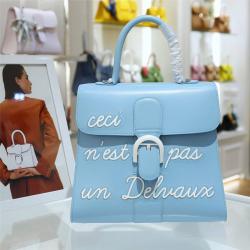 Delvaux/德尔沃官网Box calf小牛皮Brillant中号L ' humor字母手提包