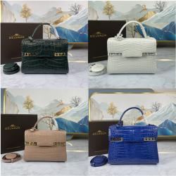 Delvaux/德尔沃官网包包鳄鱼纹Tempete小号手袋斜挎单肩包